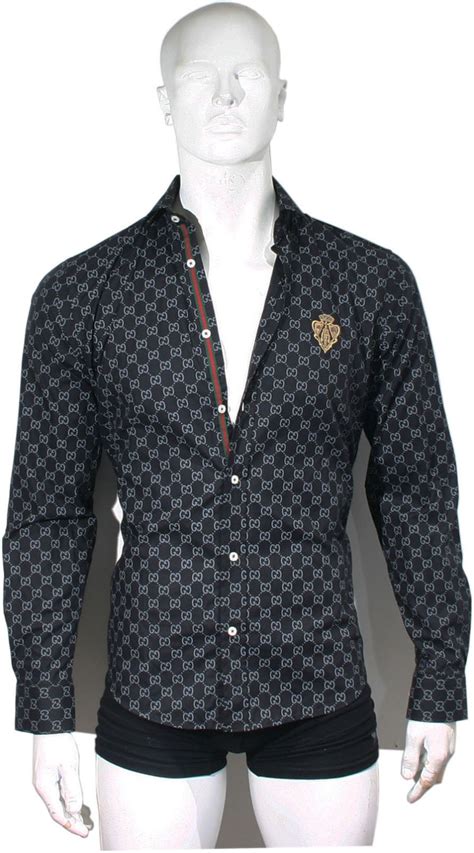 gucci long sleeve cotton dress shirt|xxl gucci shirts.